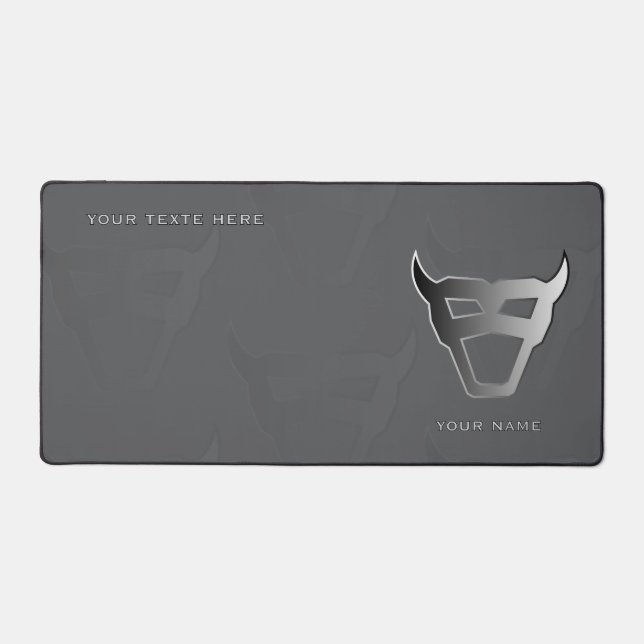 Silver Geometric Bull Pro Gamer Mousepad (Recto)