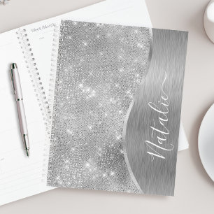 Silver Glitter Glam Bling Personalized