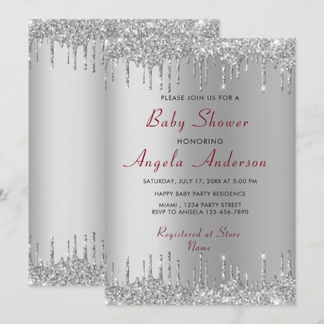 Silver Gold Drivers Baby Boy Shower Invitation (Devant / Derrière)