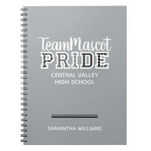 Silver Grey School Pride Mascotte Nom Carnet