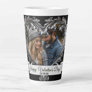 Silver Heart Valentine's/Anniversaire Latte Mug