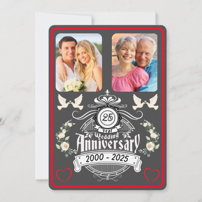 Silver Jubilee 2 Photo Invitation du 25e anniversa (Devant)