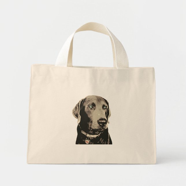 Silver Lab 100% Labrador Sac fourre-tout en coton (Devant)