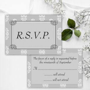 Silver Mariage damassé RSVP