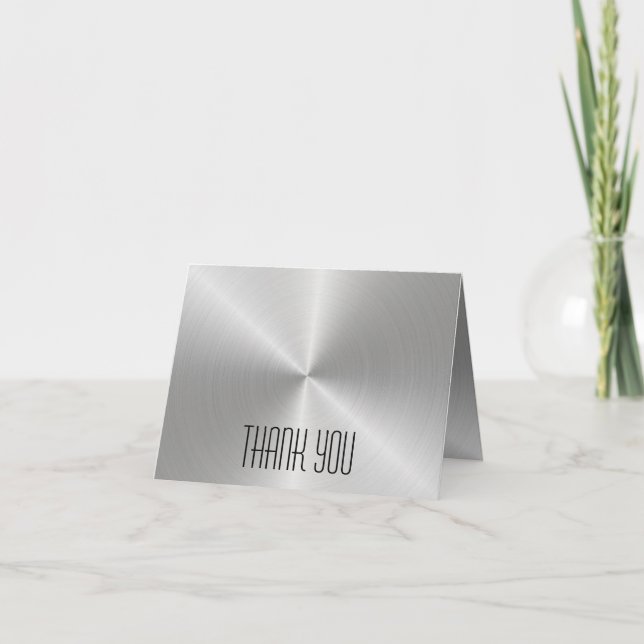 Silver Metal Shine - Carte de note Merci (Devant)