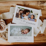 Silver Minimal Plus Le Merrier Faire-part de naiss<br><div class="desc">Ce minimum d'argent plus la carte de faire-part de naissance plus merrier est la parfaite simple salutation de vacances. Le design présente une typographie gris argenté classique et blanche associée à une police de caractères rustique mais élégante avec style lettré à la main. Personnalisez la carte avec votre photo de...</div>