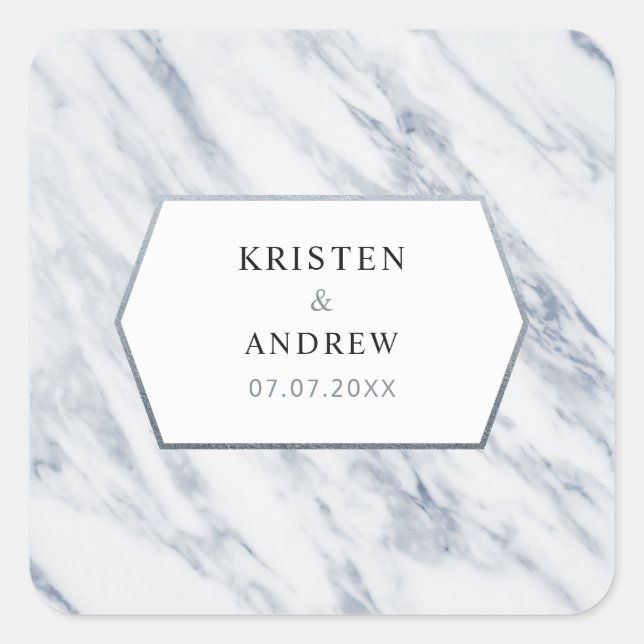 Silver Modern | Stickers Mariage en marbre (Devant)