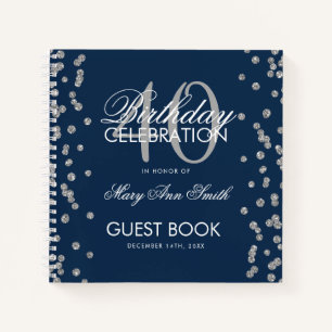 Silver Navy Bleu 40e Anniversaire Livre d'or Confe