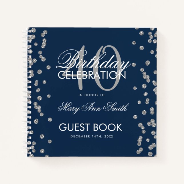 Silver Navy Bleu 40e Anniversaire Livre d'or Confe (Devant)