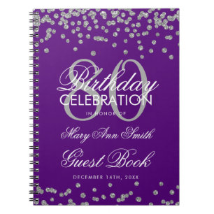 Silver Purple 80e Anniversaire Livre d'hôtes Confe