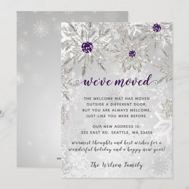 Silver Purple Snowflakes Nous avons déplacé les Ca (Devant / Derrière)