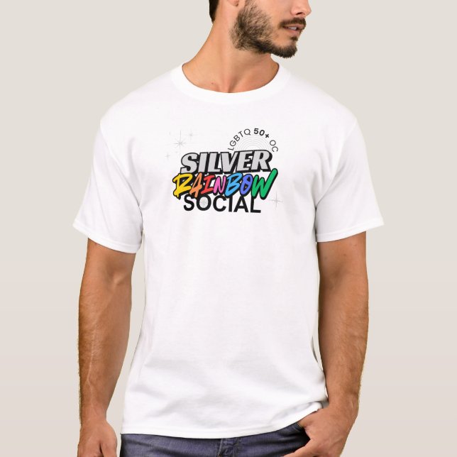 Silver Rainbow Social Logo T-Shirt (Devant)