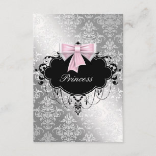 Silver rose noir Princesse bébé fille douche RSVP
