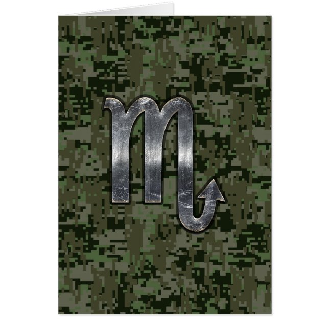 Silver Scorpio Zodiac Sign Woodland Digital Camo (Devant)