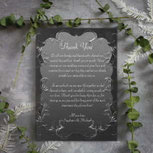 Silver Scrolls Vintage Grey Merci Mariage