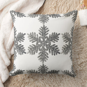 Silver Snowflake Noël Coussin par Tell 3 People
