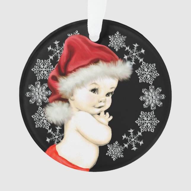 Silver Snowflakes Baby Boy First Christmas (devant)