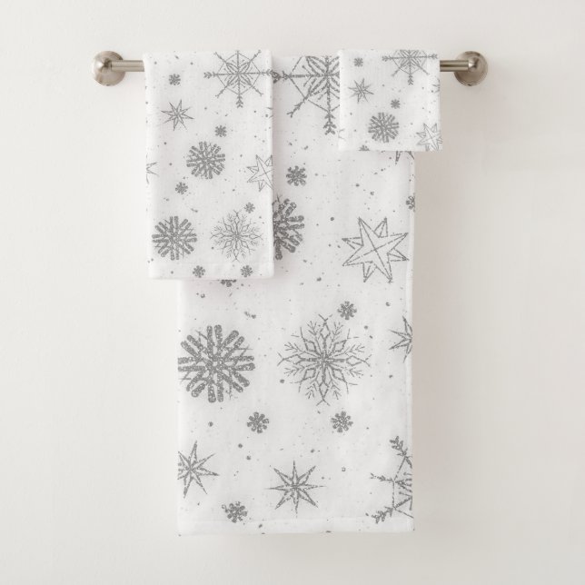 Silver Snowflakes Design blanc (En situation)