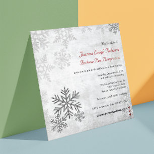 Silver Snowflakes Invitation de mariage hivernal
