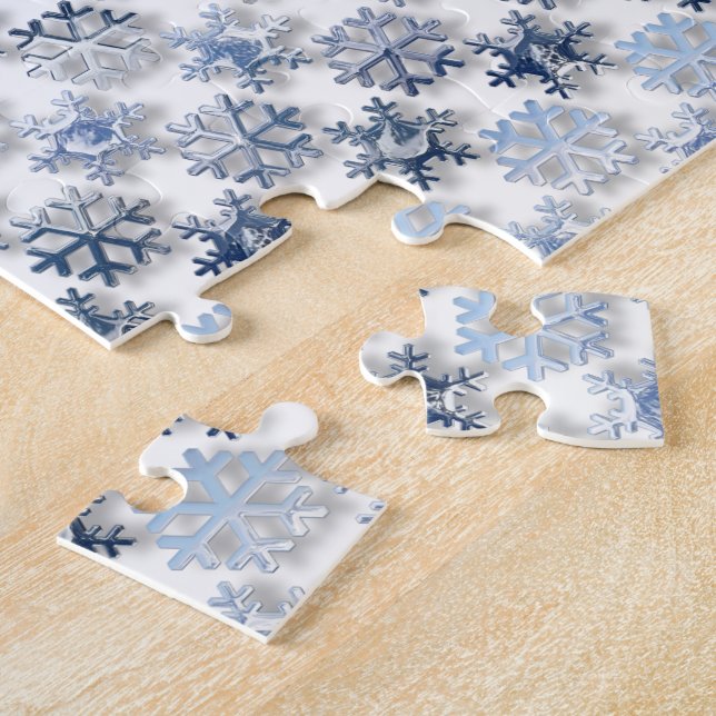 Silver Snowflakes Jigsaw Puzzle (Côté)