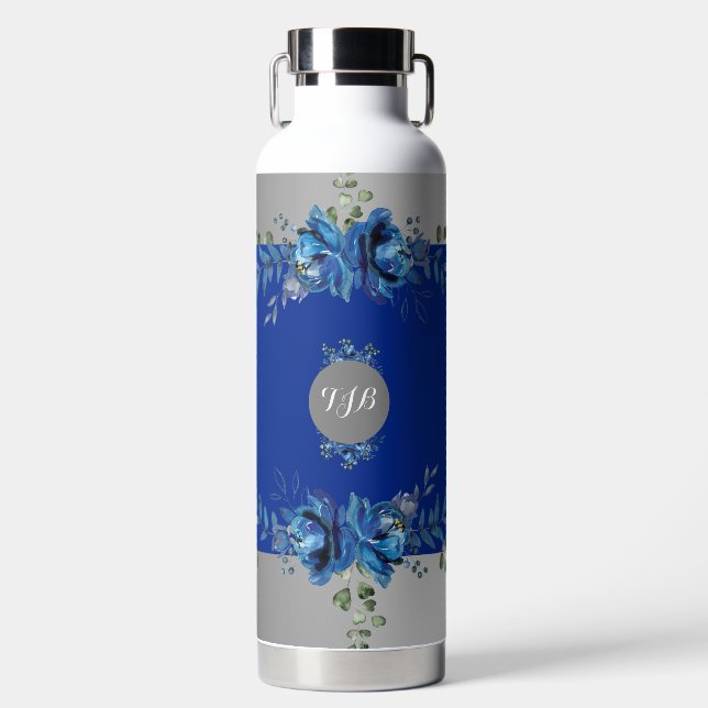 Silver Stream : Bouteille d'eau thermique bleue co (Avant)