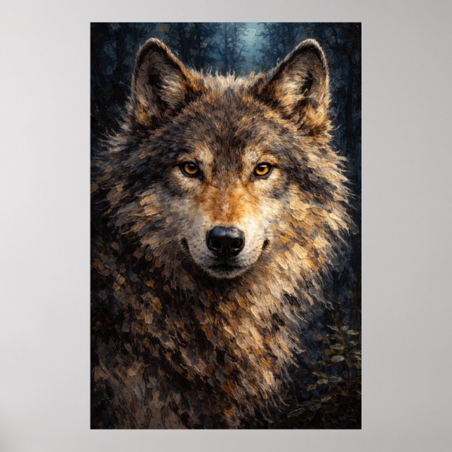 Silver Timber | Wolf Wildlife Art | Poster (Devant)