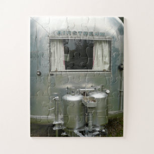 SILVER VINTAGE CAMPING TRAILER JIGSAW PUZZLE