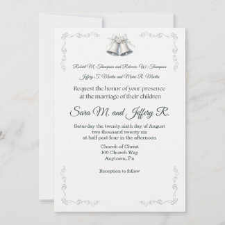 Silver Wedding Bells Wedding Invitation