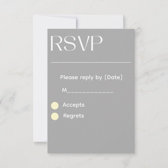 Silver Wedding RSVP Card – Editable 3.5x5 RSVP  (Devant)