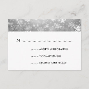 Silver Winter Wonderland Mariage élégant RSVP