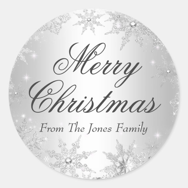 Silver Winter Wonderland Sticker de Noël (Devant)