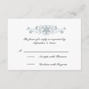 Silvery Blue Snowflakes Mariage d'hiver RSVP