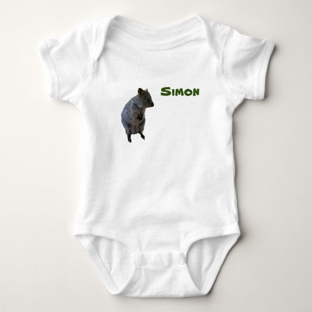 Simon Nom Et Quokka Australien, Body Bébé (Devant)