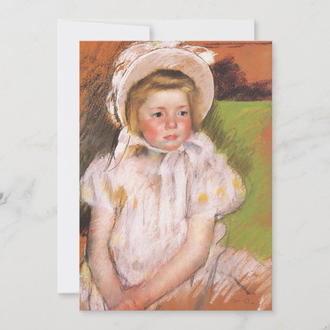 Simone dans un Bonnet blanc | Mary Cassatt (Devant)