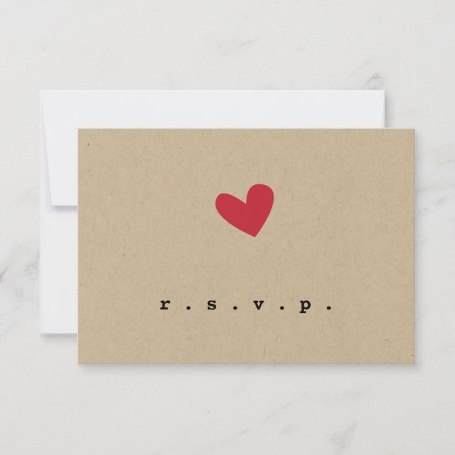 Simpe Coeur Mariage RSVP (Devant)