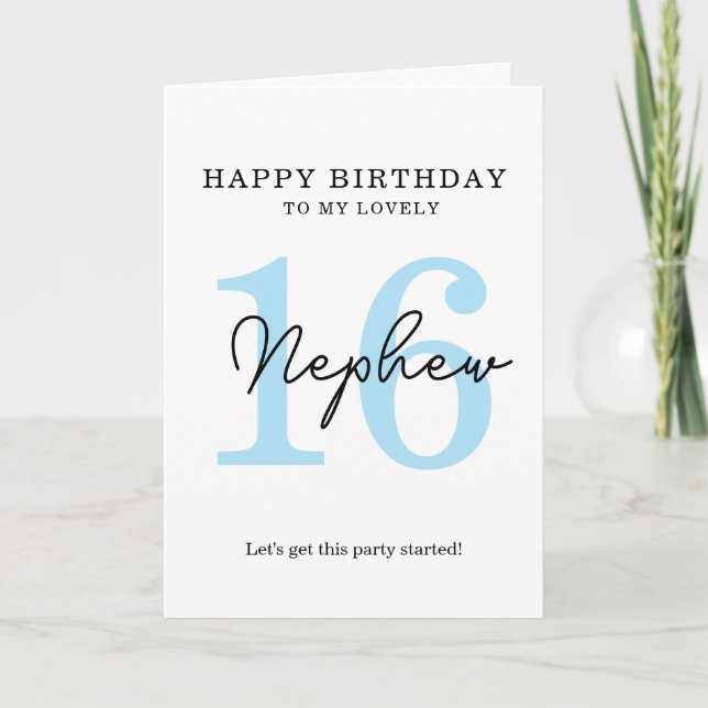simple 16e carte anniversaire. (Devant)