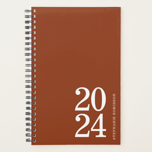 Simple 2024 Terracotta Personal Weekly Planner (Devant)
