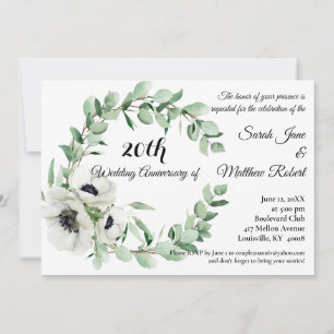SIMPLE 20e ANNIVERSAIRE MARIAGE Invitation