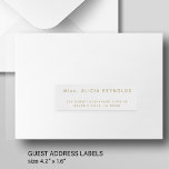 Simple 24 mariages d'adresse étiquettes or blanc<br><div class="desc">Étiquettes de adresse individuels minimalistes (24 récipiendaires) pour invitations,  simples et personnalisées,  avec typographie classique classique minimaliste moderne et tendance.       La taille d'un étiquette est cca 4, 2 x 1, 7 pouces pour une feuille de 14 x 14 pouces (extra-large)</div>