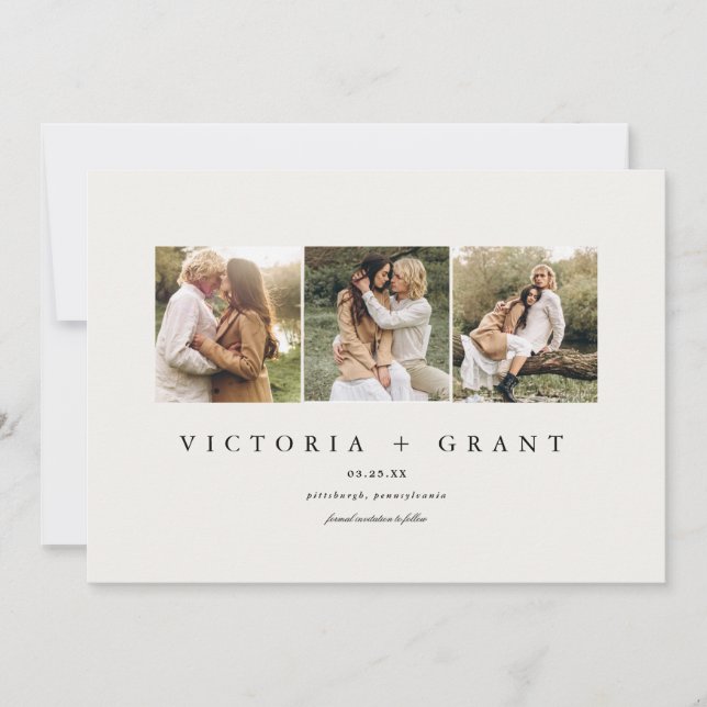 Simple 3 Photo Enregistrer le Carte photo de date (Devant)