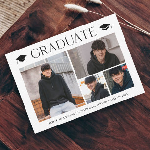 Simple 4 Graduation Photo Invitation magnétique