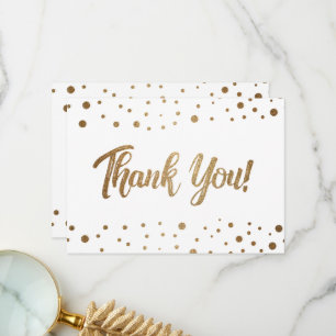 Simple 50e anniversaire faux or confetti merci