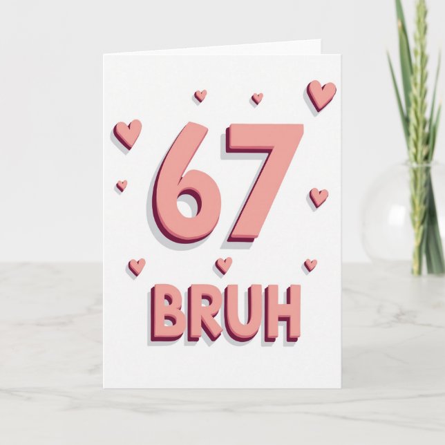 Simple 67 Bruh Cartes de Vœux (Devant)