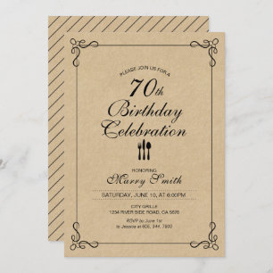 Simple 70e anniversaire Fête Invitation