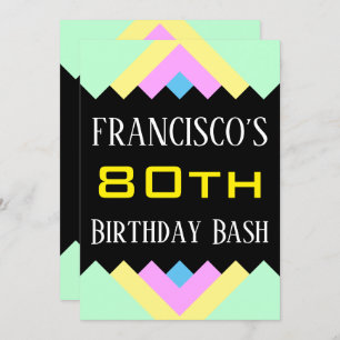 Simple "80th Birthday Bash" Invitation d'anniversa