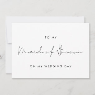 Simple à ma femme d'honneur sur ma carte de jour d
