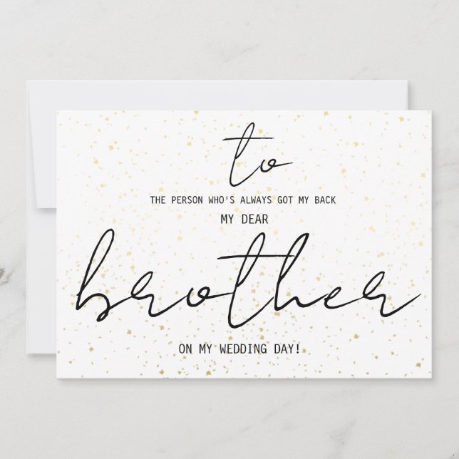 Simple À Mon Frère Le Jour Du Mariage Ajouter Un N (Devant)