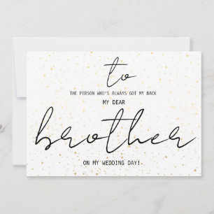 Simple À Mon Frère Le Jour Du Mariage Ajouter Un N