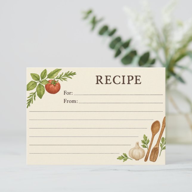 Simple Accents of Tuscany Recipe Card (Debout devant)