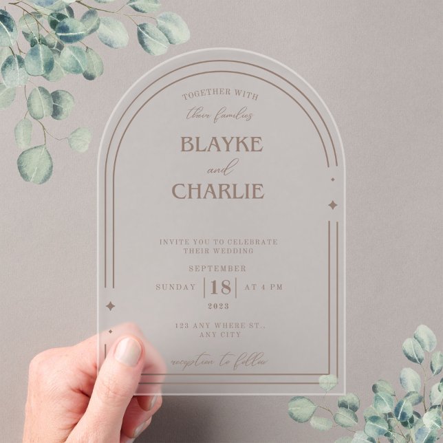 Simple Acrylic wedding arch 5 x7 invitation  (Créateur téléchargé)